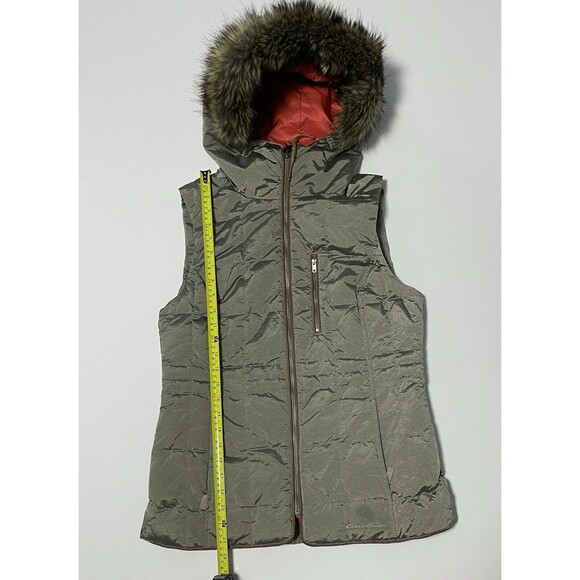 Eddie Bauer Yukon Down Puffer Vest Jacket Taupe Shimmer Size S - Picture 6 of 9